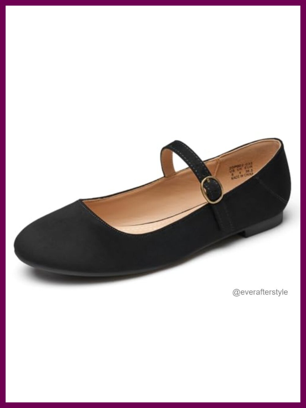 Rekayla Women's Mary Jane Flats Soft Leather Buckle Strap Comfortable Dress